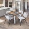 Regency Square Kee Breakroom Table W/ 4 M Stack Chairs, 42 in W, 42 in L, Noble Oak TB4242NOBPCM47GY - alternate 3