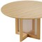 Homeroots 52" Natural Solid Wood and Rattan Cross Leg Base Round Top Dining Table 712196 - alternate 2