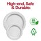Smarty Had A Party 7.5" White with Silver Hammered Rim Round Plastic Appetizer/Salad Plates (120 Plates), 120PK 857-CASE - alternate 3