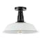 Jonathan Y Camila 14" 1-Light Classic Industrial Indoor/Outdoor Iron LED Semi Flush Mount, White/Black JYL7617A - alternate 5