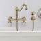 Whitehaus Collection Vintage III Plus Wall Mount Faucet with a  Long Traditional Swivel Spout, and Solid Brass Side Spray WHKWCR3-9402-NT-AB - alternate 3