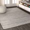 Jonathan Y Lyla Offset Stripe Gray/Cream 3 ft. x 5 ft. Area Rug MOH204A-3 - alternate 2