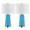 Jonathan Y Tryon 26" Modern Minimalist Glass/Iron Nightlight LED Table Lamp, Chrome/Clear Blue, 2PK JYL1137B-SET2 - alternate 4