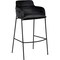 Leisuremod Axis Ergonomic Velvet/Polyester/Leather Bar Stool with Powder-Coated Steel AC29BL - alternate 1