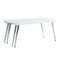 Homeroots 47" White Clear and Silver Wood And Glass And Metal Coffee Table 490767 - alternate 3