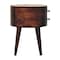Homeroots 20" Brown Solid Wood Round Two Drawer Nightstand 651618 - alternate 7