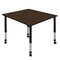 Regency Square Kee Height Adjustable Mobile Classroom Activity Table, 48 in W, 48 in L, Neo Walnut TB4848NWAPCBK - alternate 1