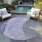 Homeroots 8' Purple Eggplant And Gray Round Abstract Washable Indoor Outdoor Area Rug 582028 - alternate 5