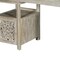 Homeroots 68" White Solid Wood and Metal Carved Floral Desk With Three Drawers 661246 - alternate 4