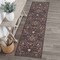 Jonathan Y Primrose Art Nouveau Floral Border Non-Slip Machine-Washable Taupe/Multi 2 ft. x 8 ft. Runner Rug BTF100F-28 - alternate 1