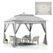 Sunjoy 11 ft. x 11 ft. Pop Up Portable Steel Gazebo with Solar LED Lighting, Grey A109004402 - alternate 1