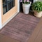 Homeroots 3' X 5' Merlot And Gray Striped Washable Indoor Outdoor Area Rug 588094 - alternate 1