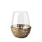 Homeroots 8" Gold Woven Metal And Glass Tabletop Hurricane Candle Holder 608407 - alternate 1