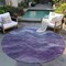 Homeroots 8' Purple And Gray Round Abstract Washable Indoor Outdoor Area Rug 618174 - alternate 4