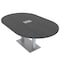 Skutchi Designs Racetrack Conference Table With Power Unit, 48 in W, 84 in L, Grey HAR-RAC-48X84-DOU-WA7949-ESIL - alternate 1