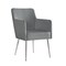 Homeroots Set of Two Light Gray And Silver Upholstered Velvet Dining Arm Chairs 535391 - alternate 3