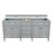James Martin Vanities Vanity, without top, Urban Gray, 71.8 in W x 22.9 in D,  650-V72-M-UGR - alternate 1