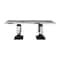 Homeroots 82" Black and White Faux Marble and Wood Double Pedestal Base Dining Table 564893 - alternate 6