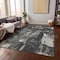 Homeroots 5' X 8' Black Gray And Ivory Abstract Washable Indoor Outdoor Area Rug 596843 - alternate 3