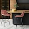 Elama 2 Piece Velvet Tufted Bar Chair in Pink with Metal Legs ELM-222-PNK - alternate 3