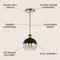 Jonathan Y Nixon 7.5" 1-Light MidCentury Modern Metal/Glass Adjustable Drop Globe LED Pendant, Brass Gold/Black JYL3513A - alternate 4