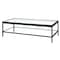 Homeroots 54" Clear And Black Glass And Steel Coffee Table With Shelf 521977 - alternate 5