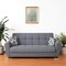 Homeroots 93" Gray Chenille Convertible Futon Sleeper Sofa And Toss Pillows With Storage 607076 - alternate 1