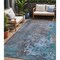Homeroots 5' X 8' Teal Blue Taupe And Sky Blue Abstract Washable Indoor Outdoor Area Rug 618239 - alternate 1
