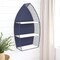 Homeroots 30" Navy Blue And White Metal and Wood Boat Shaped Bookcase 489054 - alternate 6
