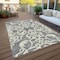 Homeroots 9' X 12' Gray And Ivory Damask Washable Indoor Outdoor Area Rug 614435 - alternate 4