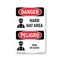 Signmission OSHA Danger Sign, Hard Hat Area Bilingual, 5in X 3.5in Decal, OS-DS-D-35-VPR-1292 OS-DS-D-35-VPR-1292 - alternate 1