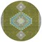 Homeroots 8' Olive Green Pink And Ivory Round Oriental Washable Indoor Outdoor Area Rug 598432 - alternate 5