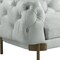 Homeroots 96" Light Slate Gray Top Grain Leather Sofa With Gold Legs 491346 - alternate 2
