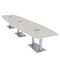 Skutchi Designs Boat Conference Table With Power, 48 in W, 192 in L, Ivory HAR-BOT-48x192-DOU-K458-ESIL - alternate 1