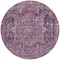 Homeroots 8' Eggplant Round Medallion Washable Indoor Outdoor Area Rug 608012 - alternate 3