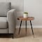 Homeroots 20" Walnut Black And Rose Gold Wood and Stainless Steel Round End Table 719956 - alternate 3