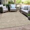 Homeroots 9' X 12' Taupe And Ivory Floral Washable Indoor Outdoor Area Rug 594675 - alternate 4