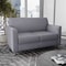 Flash Furniture HERCULES Diplomat Gray LeatherSoft Loveseat with Clean Line-Stitched Frame and Chrome Legs BT-827-2-GY-CHR-GG - alternate 4