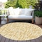 Homeroots 8' Gold Brown And Beige Round Abstract Washable Indoor Outdoor Area Rug 602499 - alternate 4