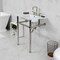 Kingston Brass 25" Ceramic Console Sink with Brass Legs, 8-Inch, 3-Hole, White/Polished Nickel KVBH25227W8B6 - alternate 3