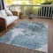 Homeroots 10' X 14' Teal Blue Navy Blue And Gray Abstract Washable Indoor Outdoor Area Rug 582967 - alternate 3
