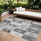 Homeroots 10' X 14' Gray And Charcoal Geometric Washable Indoor Outdoor Area Rug 605042 - alternate 1