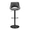 Homeroots Set of Two 32" Gray And Black Faux Leather And Steel Swivel Low Back Adjustable Height Bar Chairs 524975 - alternate 1