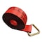 Tie 4 Safe 3'' x 30' Winch Straps w/ Delta Ring WLL: 5,400 lbs. Red TWS32-1530-F94-R-C-1 - alternate 1