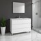 Homeroots 48" White Wood Freestanding Bathroom Vanity With White Sink And Three Drawers 624165 - alternate 4