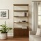 Homeroots 42" Antiqued Brass And Brown Distressed Metal and Solid Wood Four Tier Bookcase with Two Doors 611043 - alternate 2
