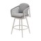 Homeroots 44" Light Gray Metal Swivel Outdoor Bar Height chair with Footrest 571182 - alternate 7