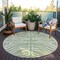 Homeroots 8' Artichoke Green And Ivory Round Animal Print Washable Indoor Outdoor Area Rug 600578 - alternate 6