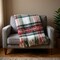 Homeroots 55" X 70" Black Red And White Plaid Cotton Blend Ski House Embroidered Throw Blanket with Fringe 713571 - alternate 2