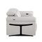 Homeroots 65in Light Gray and Black Italian Leather Power Reclining Loveseat 720493 - alternate 6
